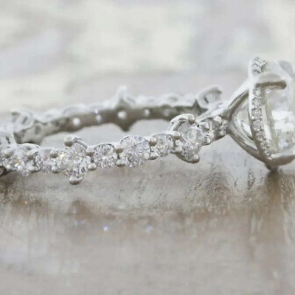 NEW 925 Sterling Silver Engagement Rings Set - Picture 4 of 4